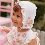 Bonetă din bumbac organic Tishaya Alb