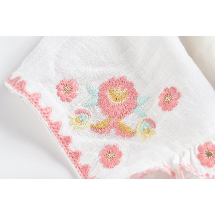 Bonetă din bumbac organic Tishaya Alb