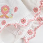 Bonetă din bumbac organic Tishaya Alb