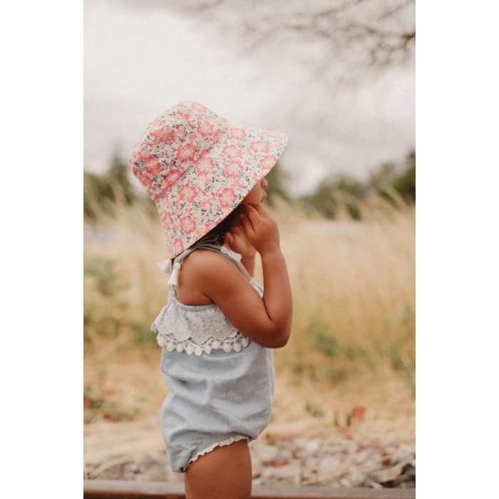 Pălărie de soare din bumbac organic Lagik Pink Meadow