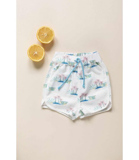 Short de plajă Aderi Off White Hawaii LM_00015_CBA_21_SS