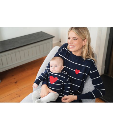 Pulover Mama&Mini Inima Lennan albastru marin SM_00006_PLV_21_SS