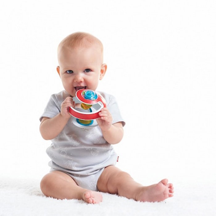 Jucarie spirala cu rainstick Tiny Love, 3 luni +, rosu