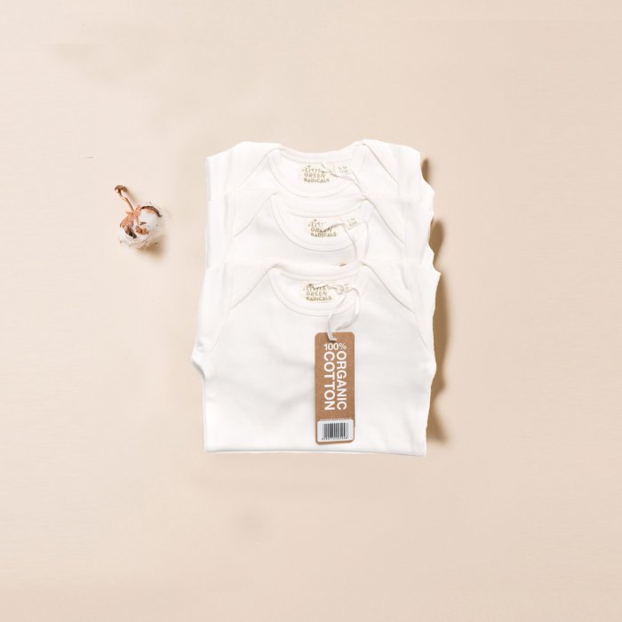 Set 3 body cu maneca lunga din bumbac organic