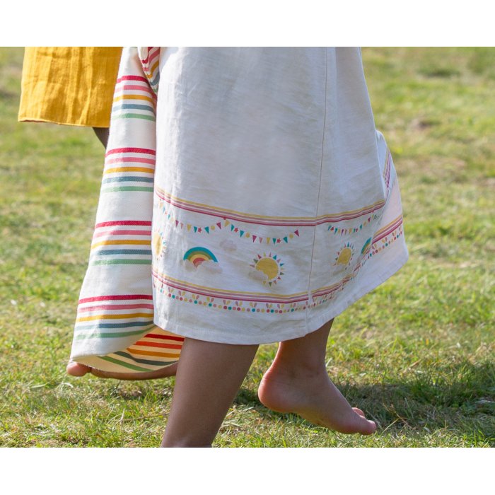 Rochie din bumbac organic Sun and the Rainbow Storytime