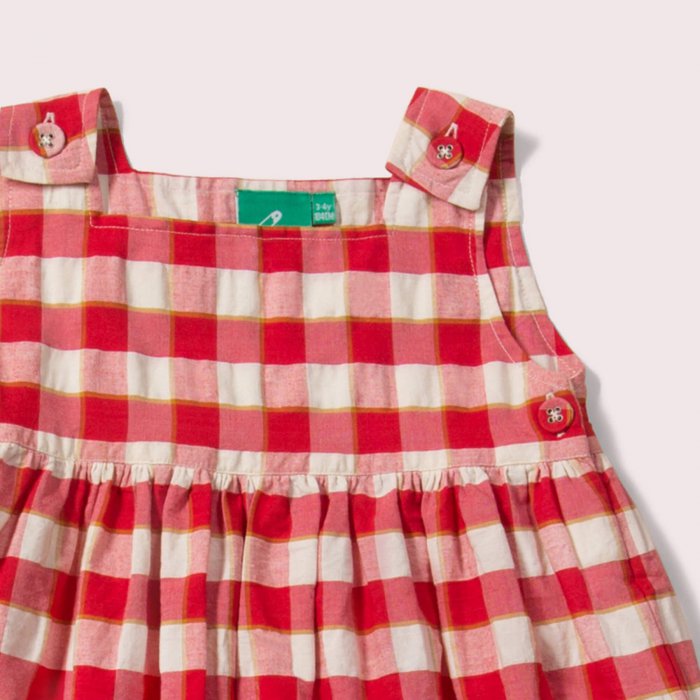 Rochie din bumbac organic Summer Red Check